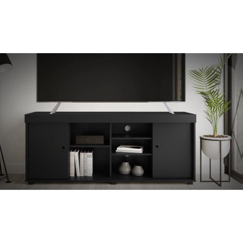 TV Stand for TVs up to 65" with Storage White - Techni Mobili: Modern Console, Open Shelves, Cable Management