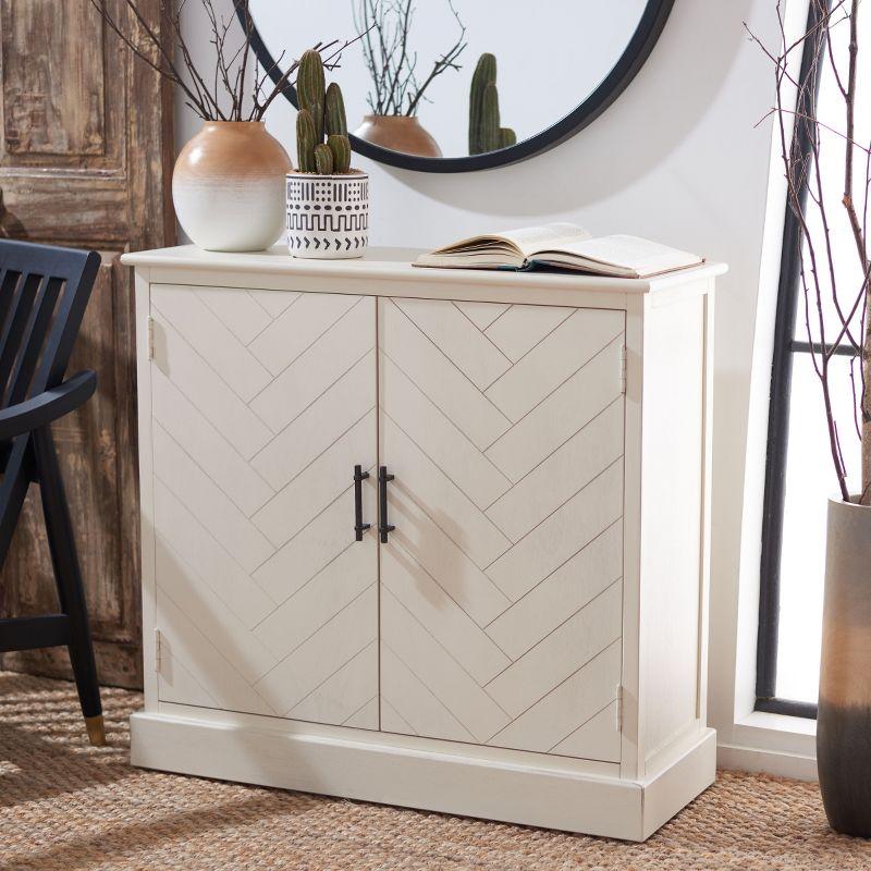 Peyton 2 Door Sideboard - Distressed White - Safavieh