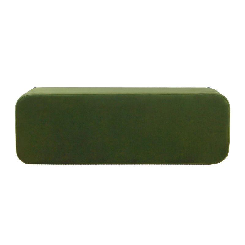 Large Modern Storage Bench Green Velvet - HomePop