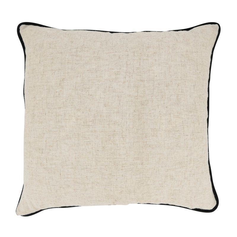 Toscana Daydream 20" Beige and Black Linen Throw Pillow