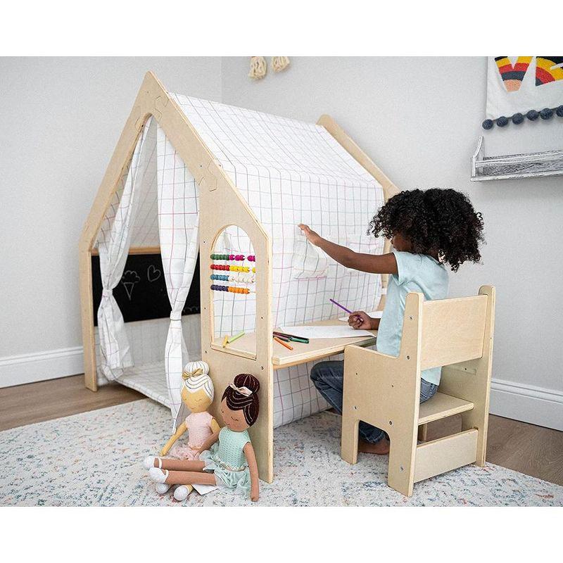 Avenlur Flair - Wooden 5 In 1 Indoor Playhouse Play Tent with Desk Table