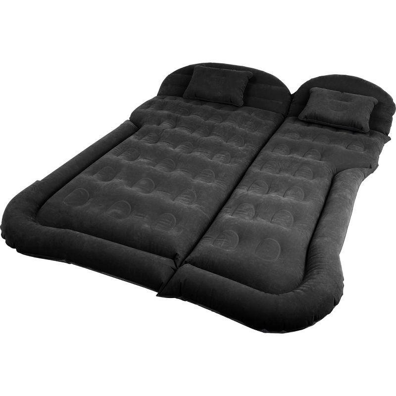 Black Inflatable Car Air Mattress with Pump and Pillows