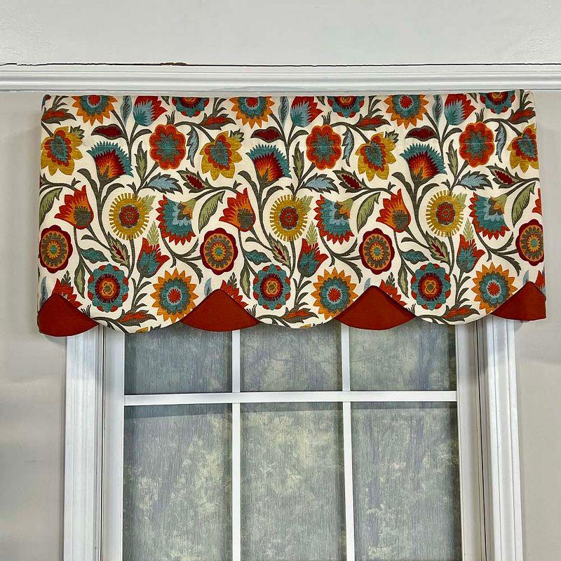 Fiesta Floral Multicolor Cotton Valance with Rod Pocket