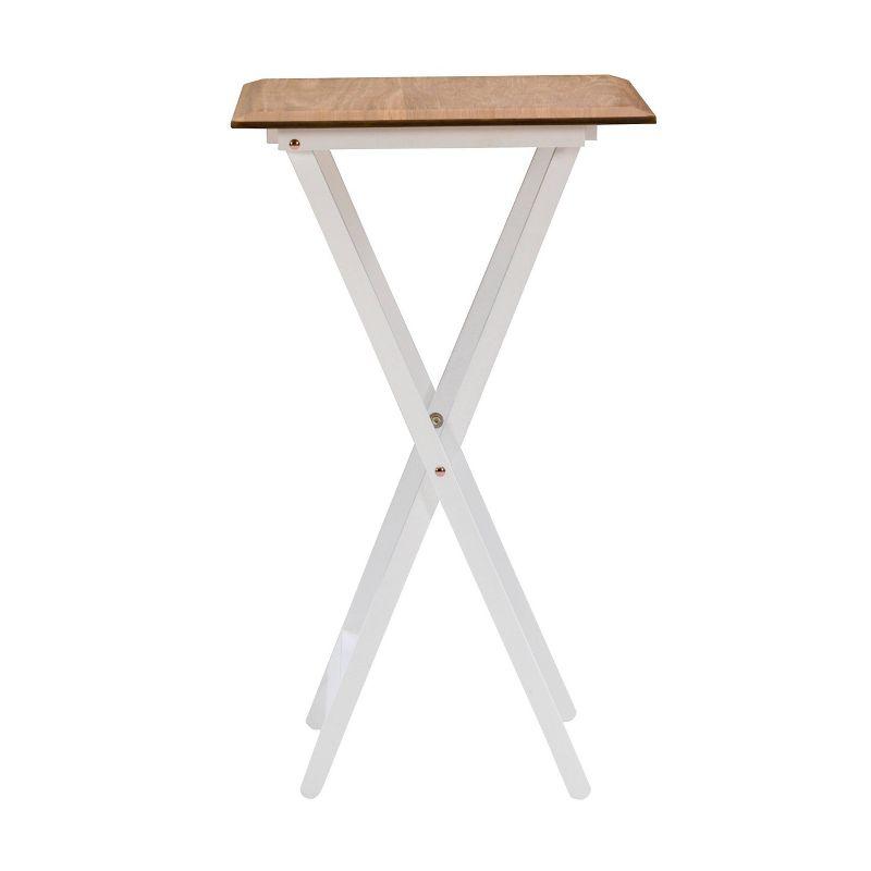 Marlowe Natural and White Folding Tray Table Set