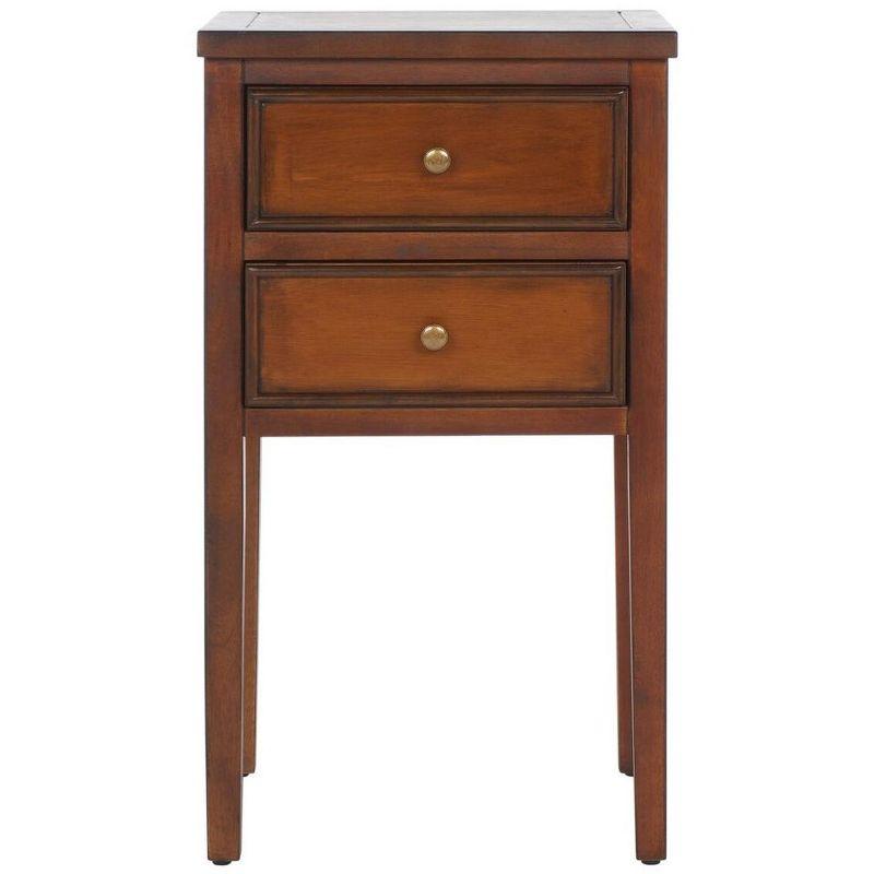 Toby Accent Table With Storage Drawers - AMH6625F - Brown - Safavieh Couture