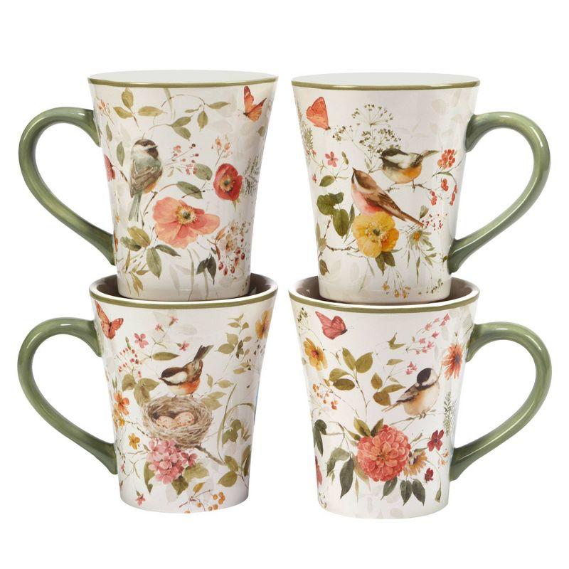 Nature's Song Ceramic Floral 16-Piece Dinnerware Set