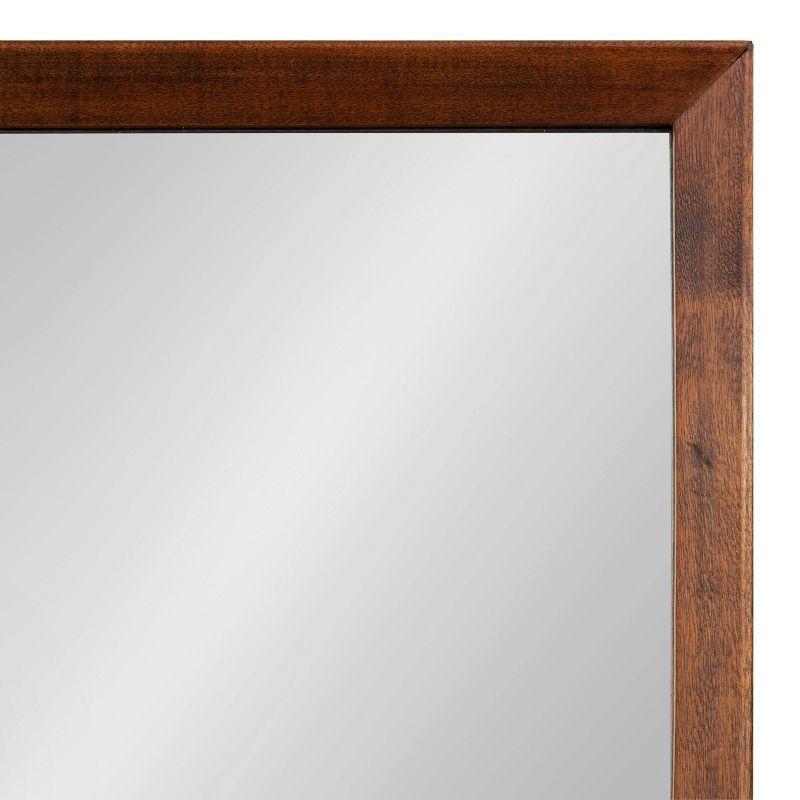 24"x24" Hinter Functional Wall Mirror Walnut Brown - Kate & Laurel All Things Decor: Entryway Organizer, Shelf & Pegs