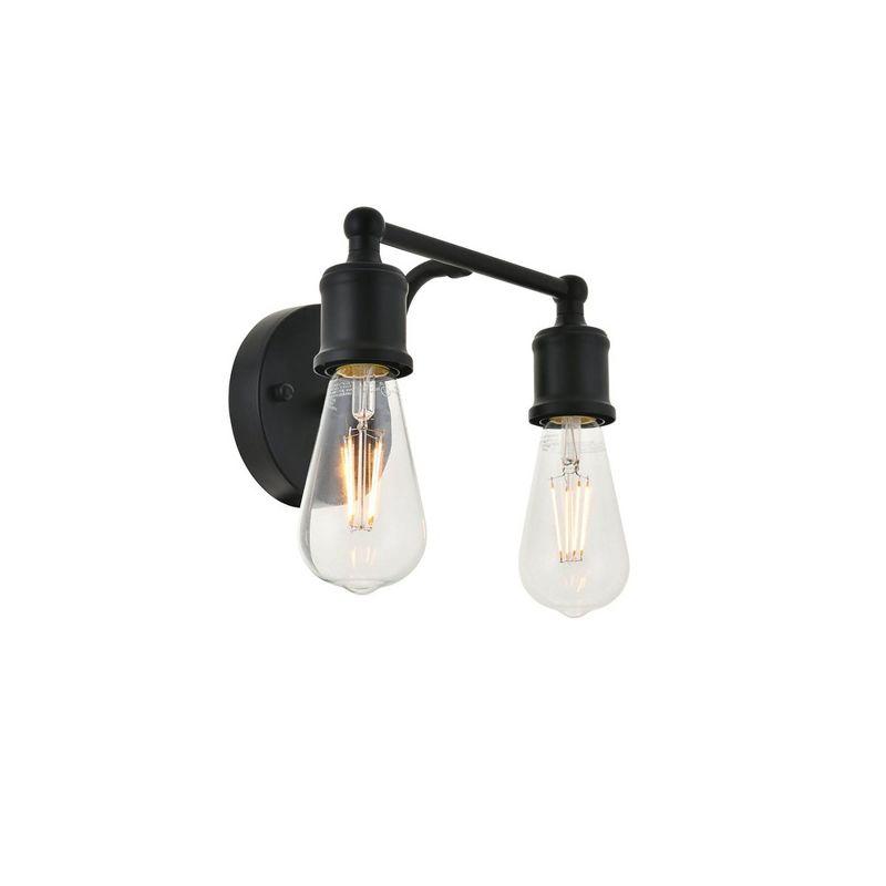 Elegant Lighting Serif 2 light black Wall Sconce