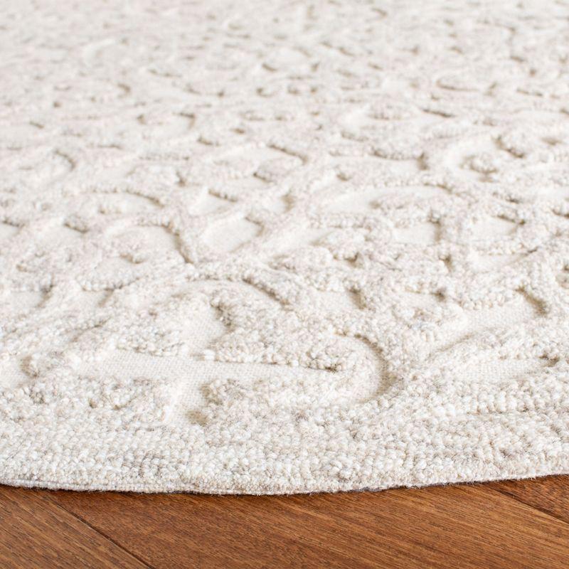 Trace TRC103 Hand Tufted Area Rug - Camel/Ivory - 6' Round - Safavieh.