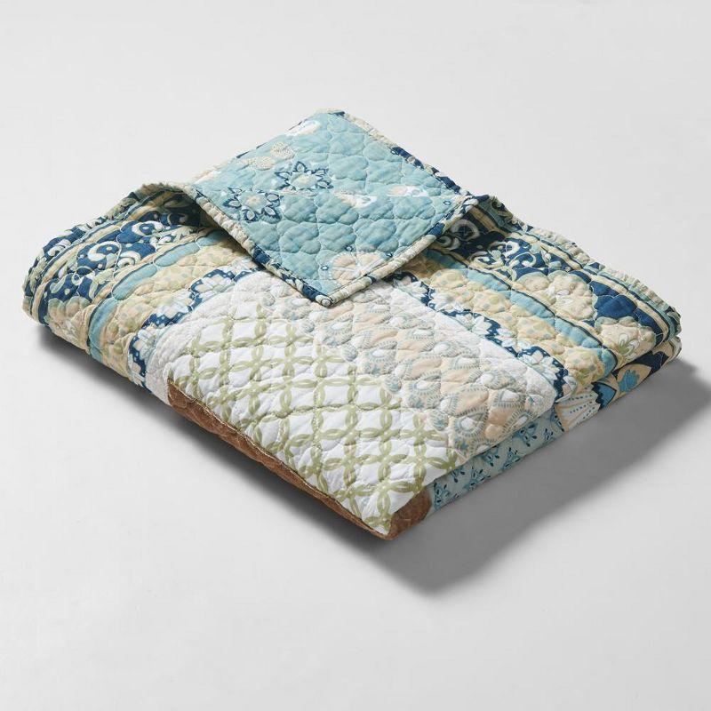 Greenland Home Fashions Thalia Embellished Reversible Quilted Cotton Throw
