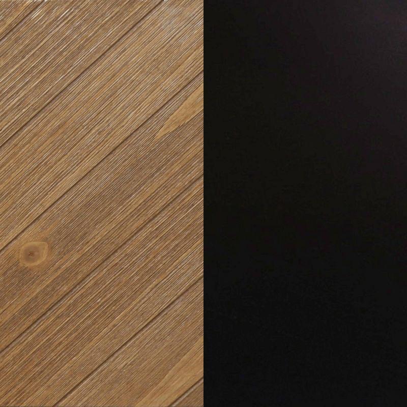 Nathan James Enloe Wood 2 Door Storage Cabinet Matte Black/Brushed Fir: Laminate Surface, Adjustable Shelf, Wood & Metal Frame