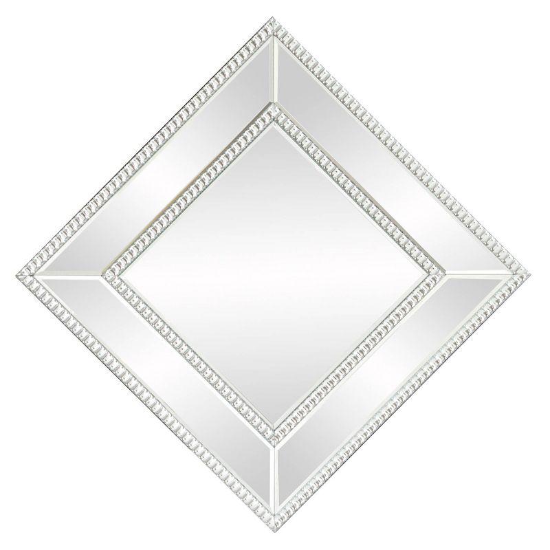 Howard Elliott Bijou Accent Wall Mirror Silver: Modern Square Glass, No Assembly, Wall Mount