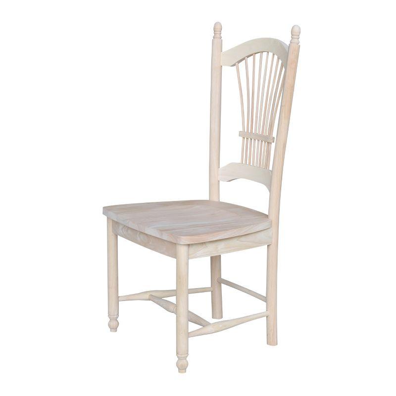 International Concepts Set Of 2 Sheafback Chair Unfinished: Hardwood Frame, Farmhouse Style, 225 lbs Capacity