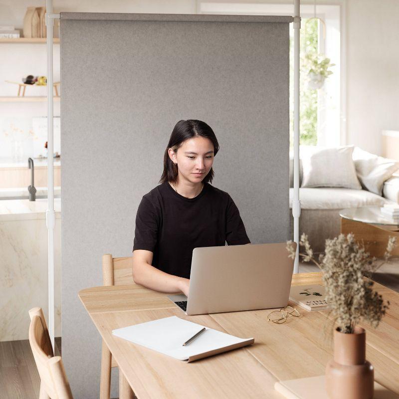36"-66" Umbra Anywhere Curtain Rod White: Tension Mount, Metal, Smooth Finish, 5-Year Warranty, 15 lb Capacity