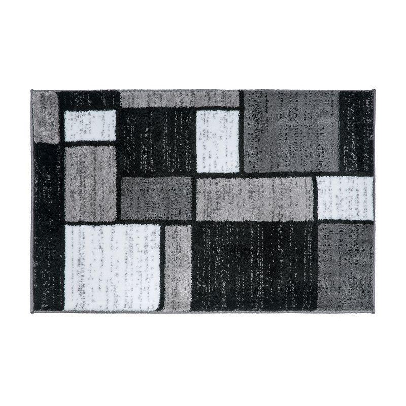 World Rug Gallery Contemporary Modern Boxed Color Block Area Rug