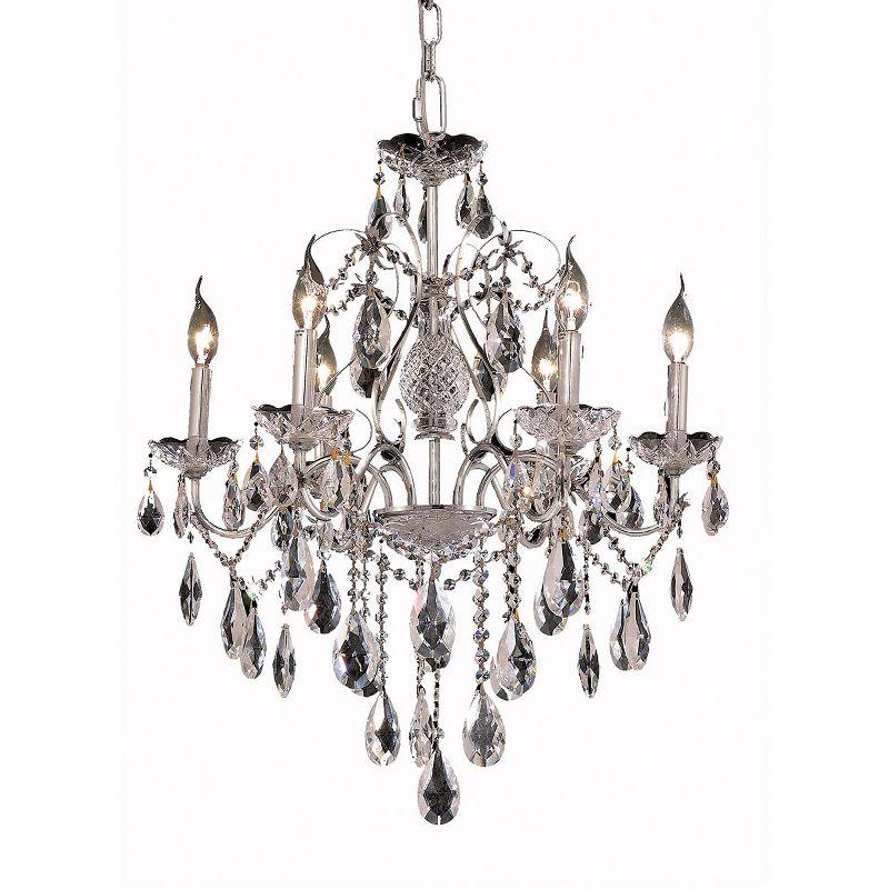 St. Francis 24" Chrome Crystal 6-Light Chandelier