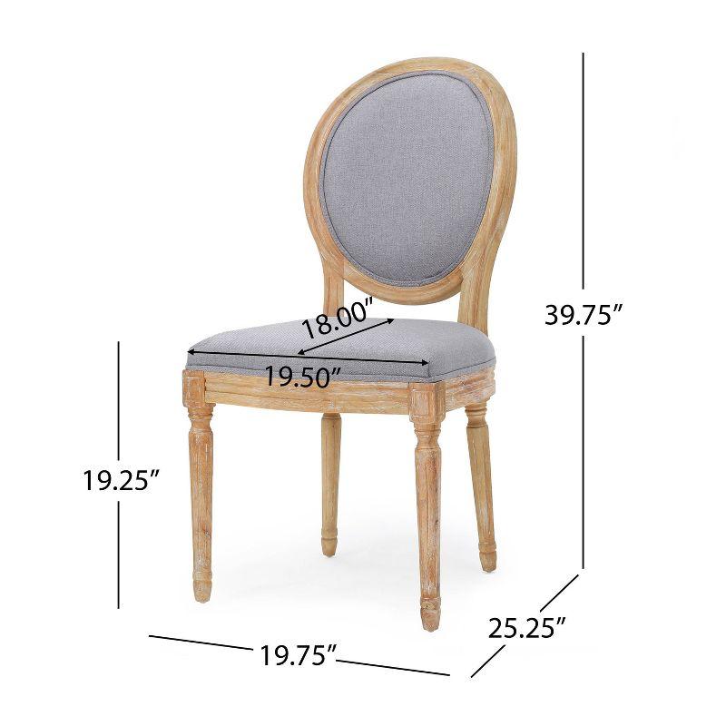 Set of 2 Phinnaeus Dining Chair Gray - Christopher Knight Home: French Country, Upholstered, Rubberwood