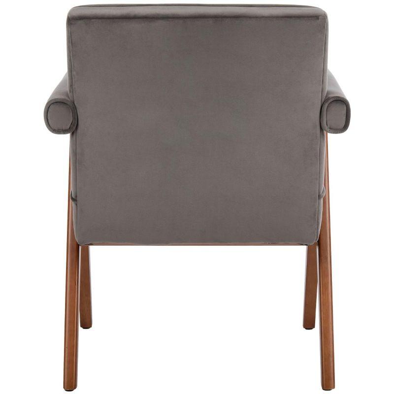 Suri Mid Century Arm Chair - ACH4508 - Dark Grey/Walnut - Safavieh