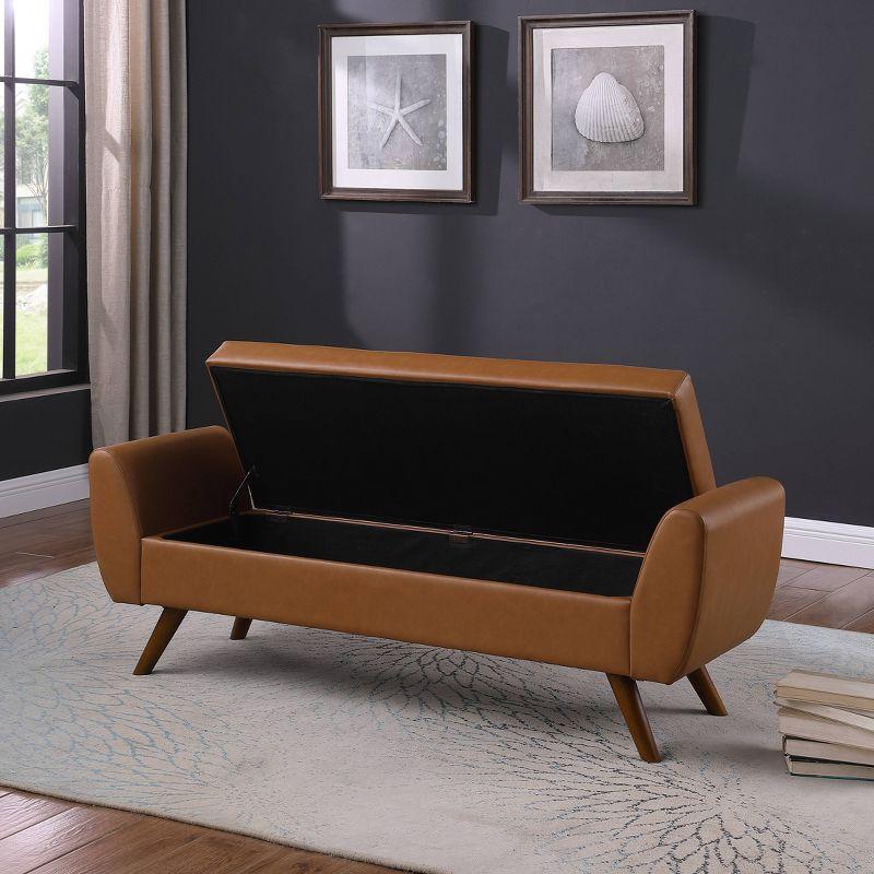 HomePop Modern Boucle Storage Bench with Wood Legs