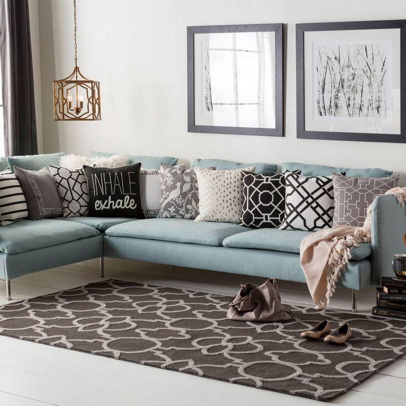 Mark & Day Molentje 18"H x 18"W Square Pillow Cover No Insert Traditional White Throw Pillow