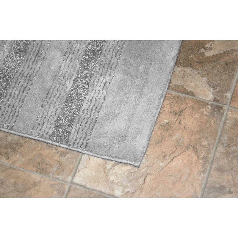 22"x60" Nylon Washable Bathroom Rug Runner Gray - Garland Rug