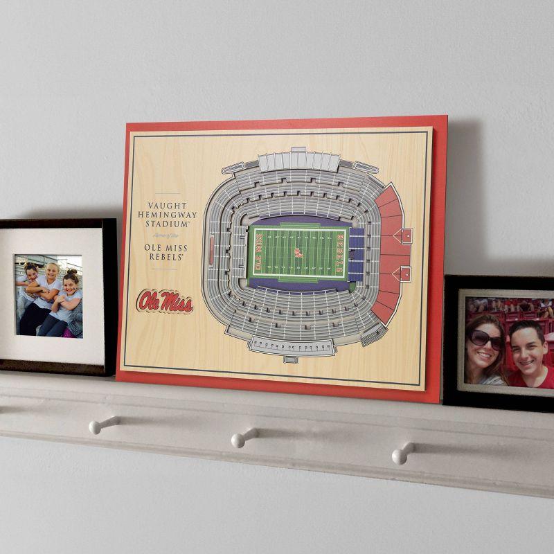 NCAA Ole Miss Rebels 5-Layer Stadium 3D Wall Art