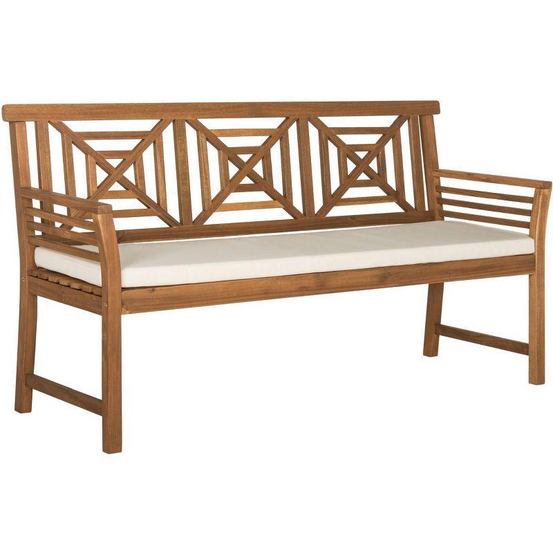 Del Mar 3 Seat Bench - Outdoor - PAT6737 - Natural/Beige - Safavieh