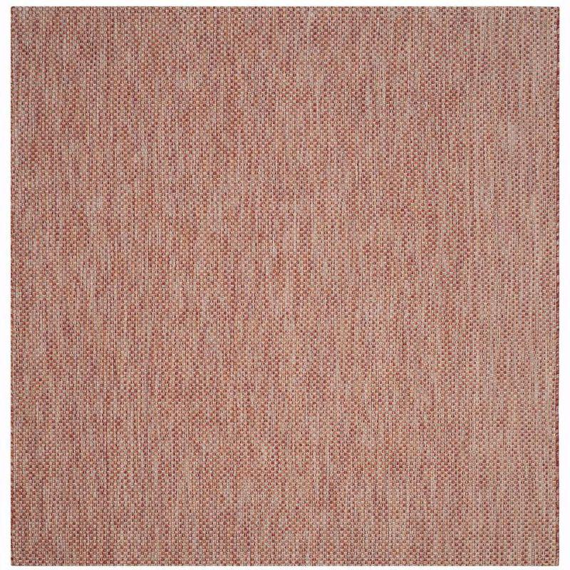 Terracotta and Beige Square Outdoor Area Rug