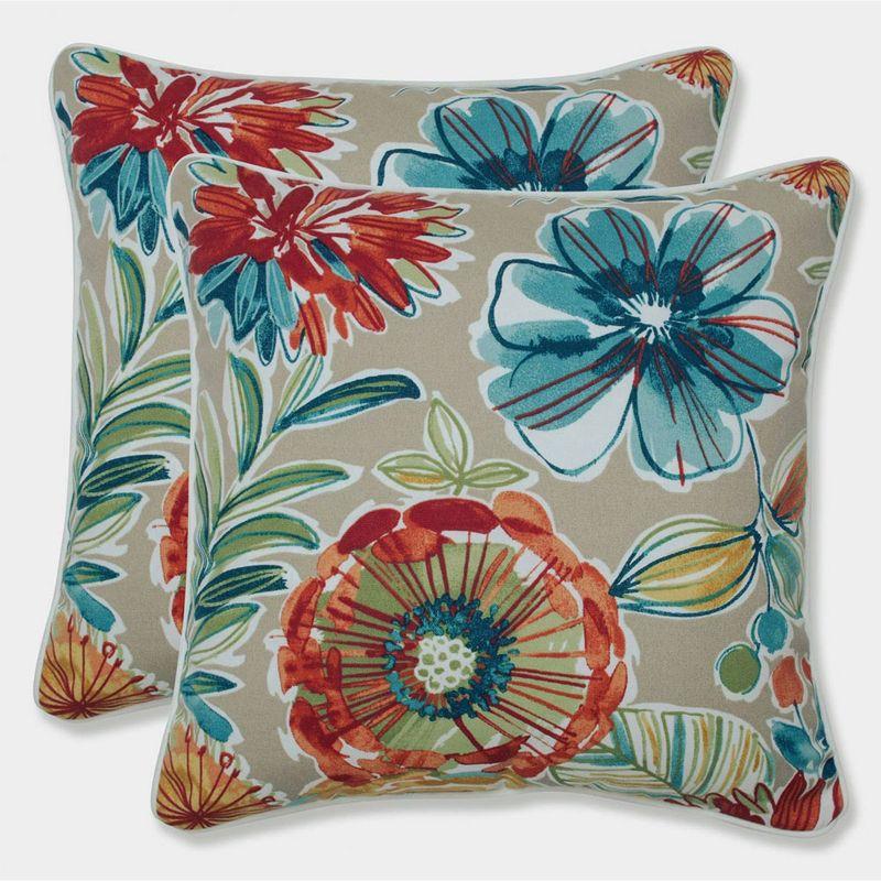 Colsen Floral Multicolor Outdoor Throw Pillows Set