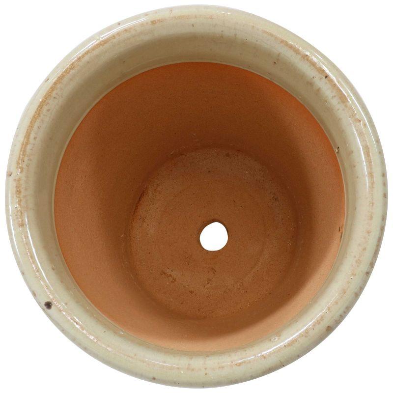 Sunnydaze Studio Outdoor/Indoor High-Fired Glazed UV- and Frost-Resistant Ceramic Planters with Drainage Holes - 11" Diameter - Seafoam - 2-Pack
