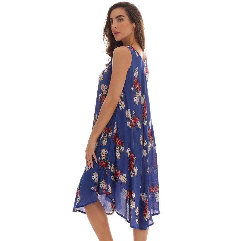 Riviera Sun Womens Floral Print Summer Dress - Beach Cover Up Sundress - Dresses for Women 21993-6015-BLU-3X