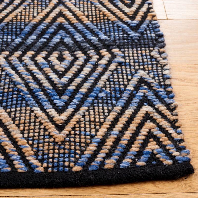 Natura Blue and Beige Handwoven Square Area Rug