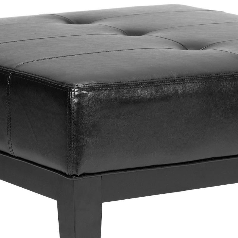 Fulton Small Square Cocktail Ottoman - Black - Safavieh