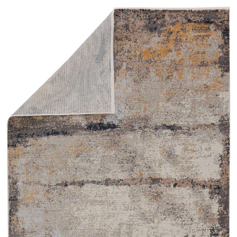 Trevena Gray and Gold Abstract Wool Area Rug