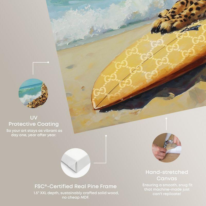 Art Remedy Cheetah Surfer Coastal Wall Art by Art Remedy