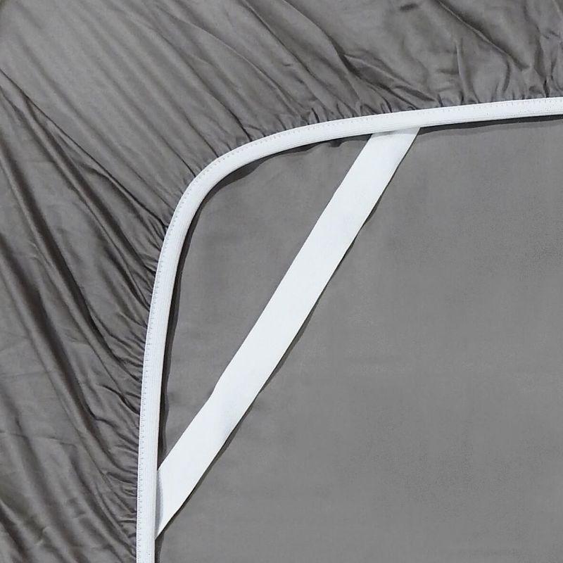 Egyptian Linens Soft Cotton Sateen Sheet Set - Extra Deep Fitted (22 inches) Gray Queen