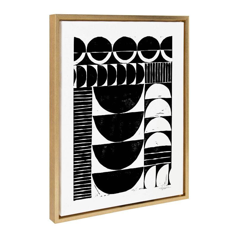 Sylvie Modern Circular Block Print Framed Canvas by Statement Goods - Kate & Laurel All Things Decor