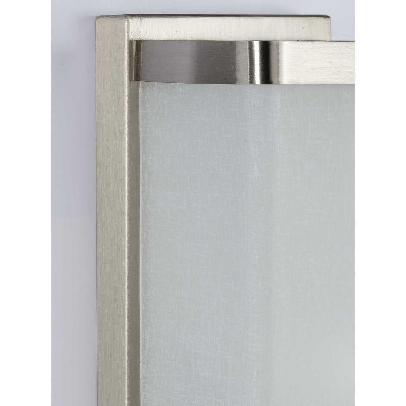 Progress Lighting Linen Glass Sconce, 1-Light Wall Light, Brushed Nickel, Etched Glass Shade