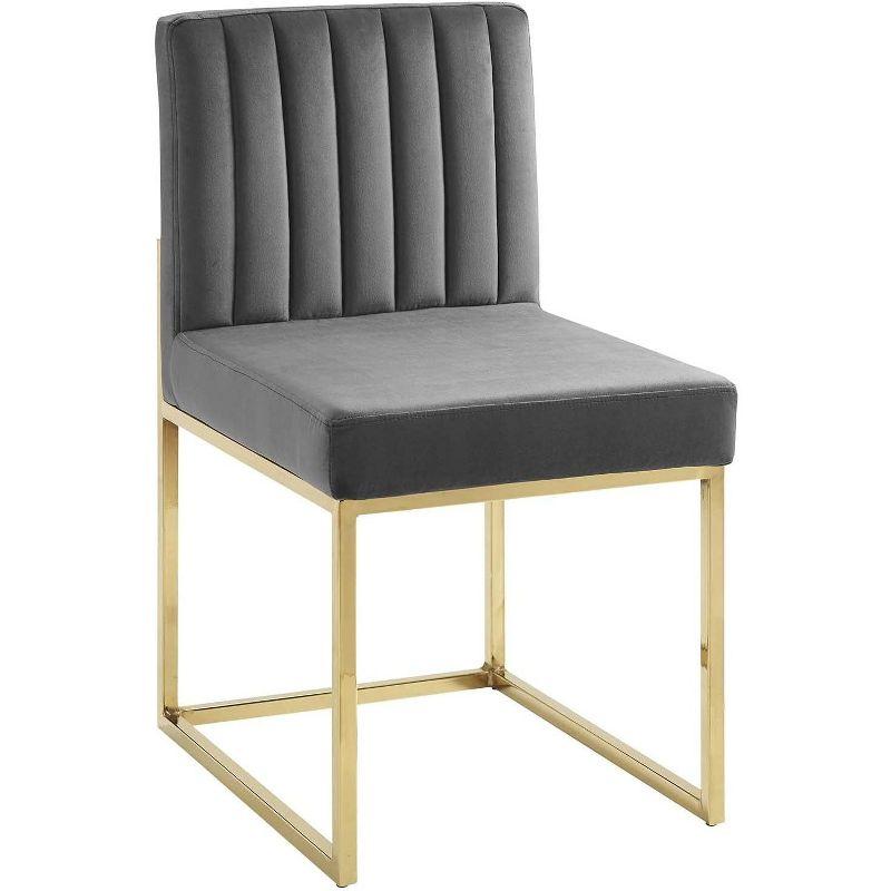 Modway Carriage Channel Tufted Sled Base Performance Velvet Dining Chair