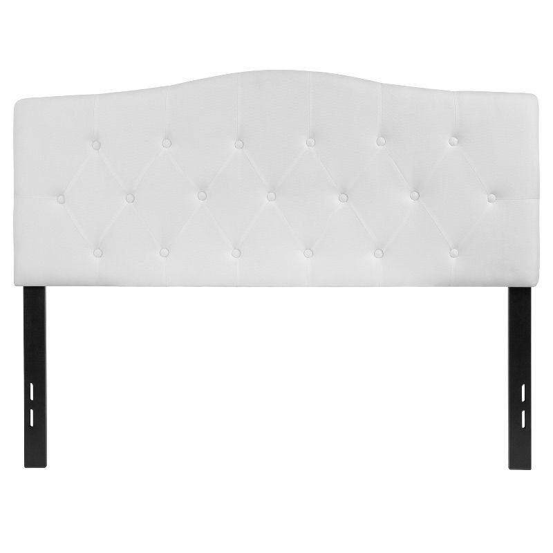 Flash Furniture Cambridge Tufted Upholstered Full Size Headboard in White Fabric