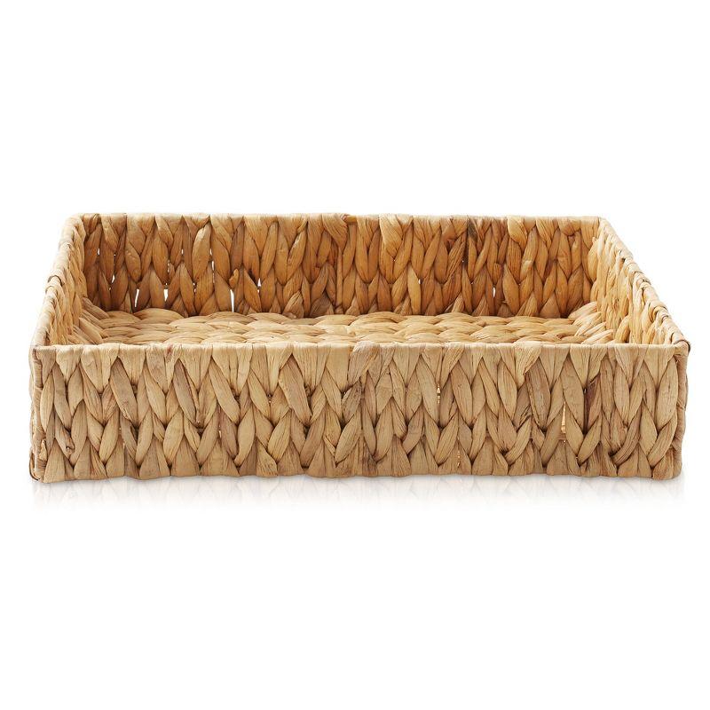 Casafield Casafield Bathroom Storage Baskets, Water Hyacinth Toilet Tank Topper Bins (Set of 2)