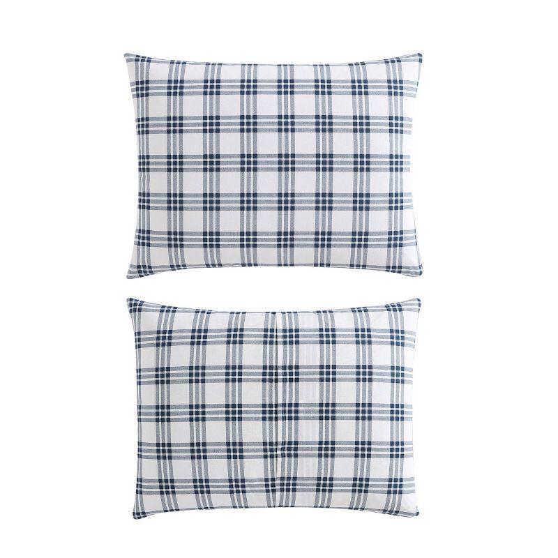 Eddie Bauer Arrowhead Eddie Bauer Basic Plaid Navy Cotton Percale Duvet Cover Set