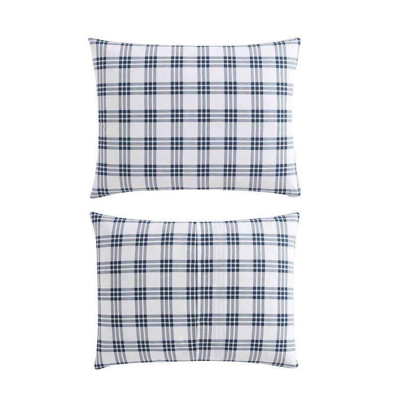 Eddie Bauer Basic Plaid Duvet Set Navy Blue