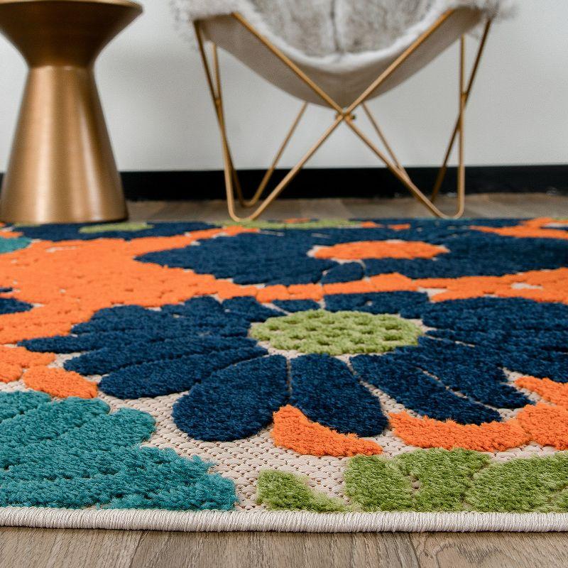 World Rug Gallery Palermo Modern Floral Indoor/Outdoor Area Rug