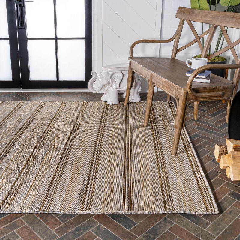 Multicolor Stripe Synthetic 4' x 6' Easy-Care Area Rug