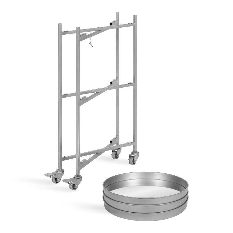 Kate and Laurel Celia Round Metal Bar Cart, 14x14x28, Gold