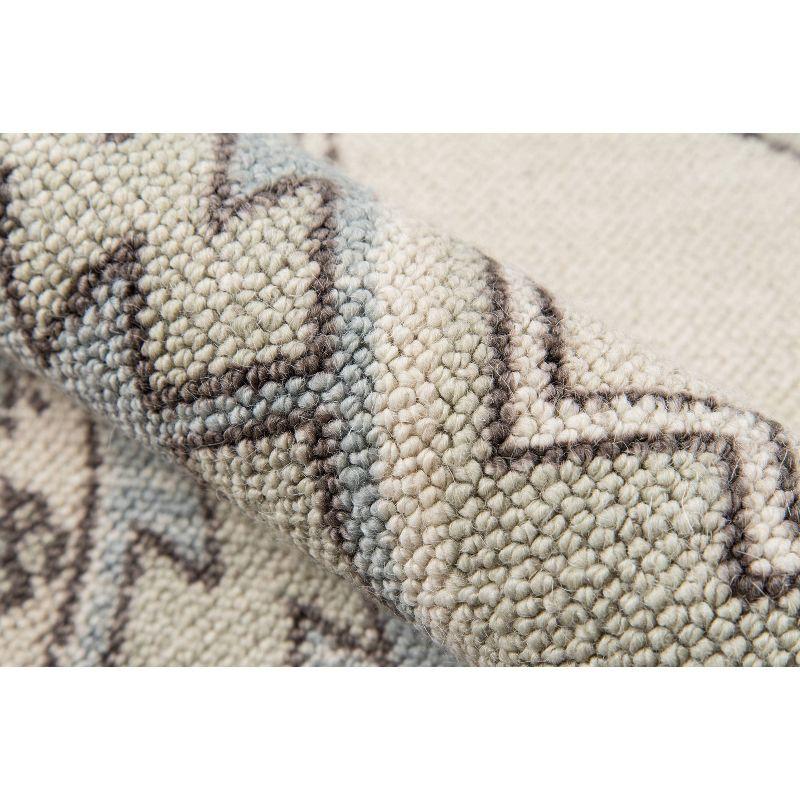 Momeni 6'6"x9' Anatolia Rylee Medallion Machine Loomed Area Rug Light Blue: Classic Pattern, Wool & Nylon, Low Pile