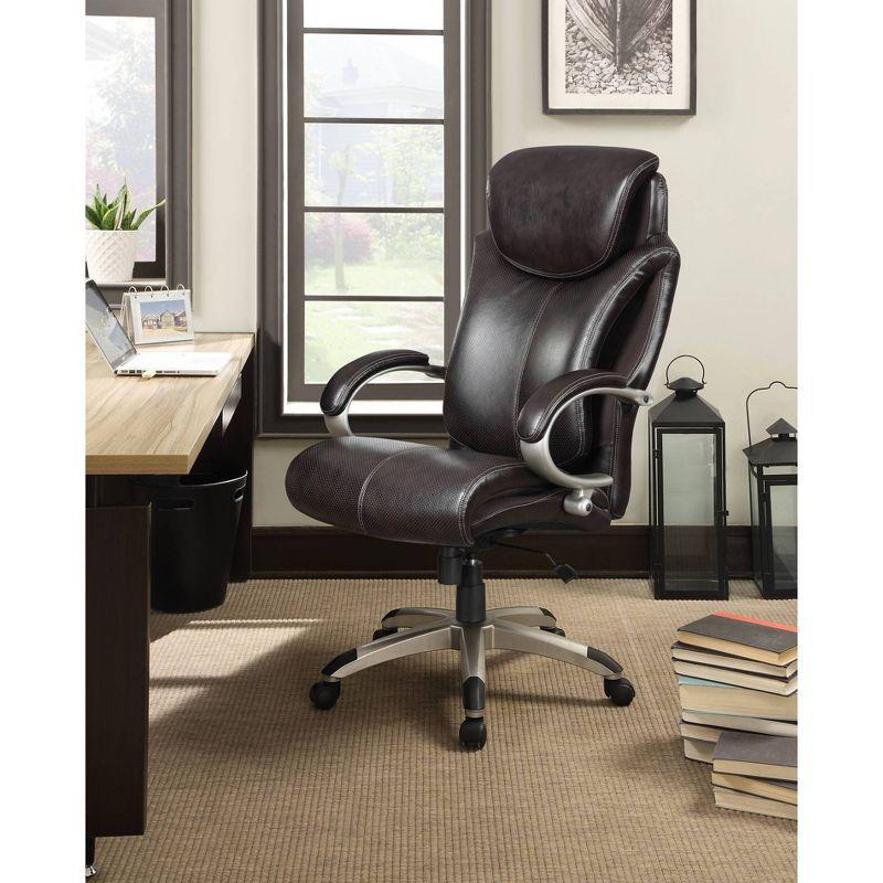 Roasted Chestnut Bonded Leather Executive Swivel Chair with AIR Lumbar Support