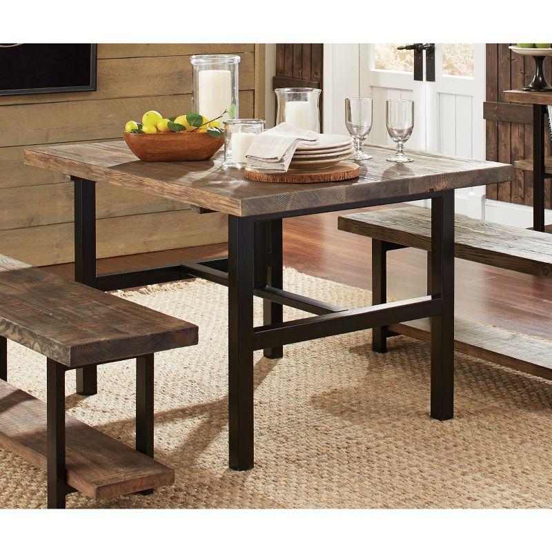 Pomona Metal and Reclaimed Wood Dining Table Brown - Alaterre Furniture