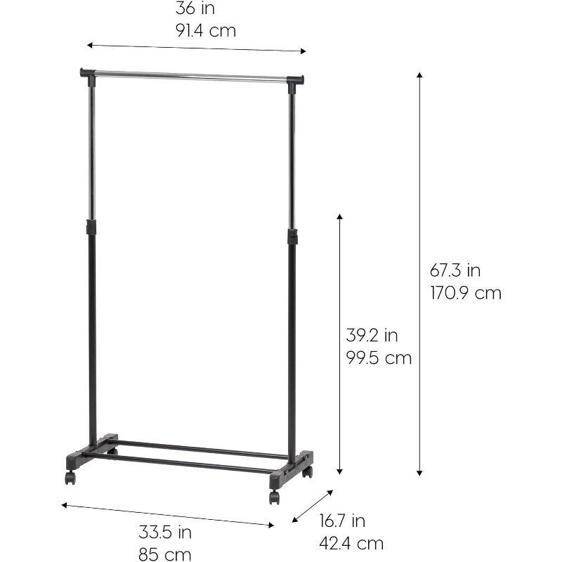 IRIS USA Adjustable Metal Clothes Rack, Garment Rack with wheel